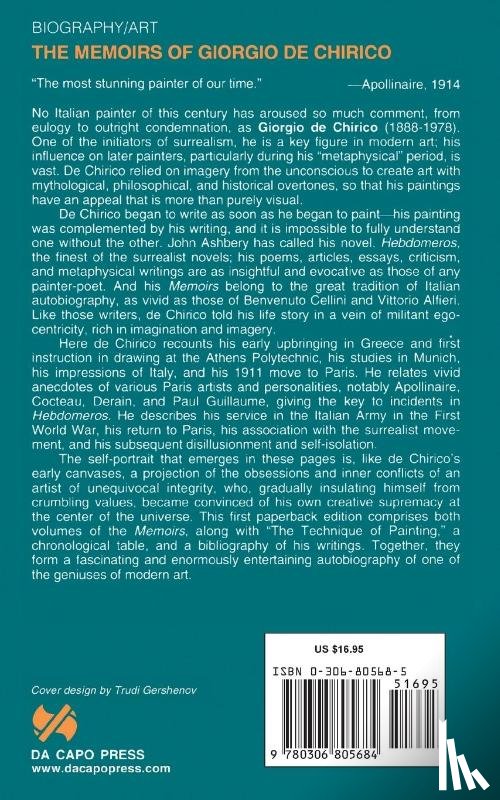 De Chirico, Giorgio - The Memoirs Of Giorgio De Chirico