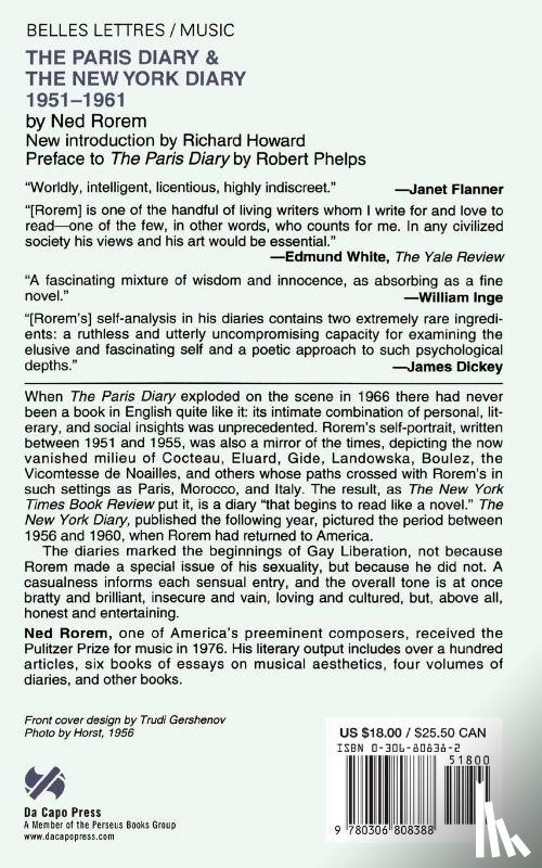 Rorem, Ned - The Paris Diary & The New York Diary 1951-1961