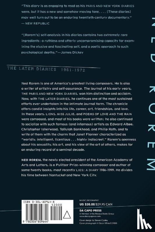 Rorem, Ned - The Later Diaries Of Ned Rorem