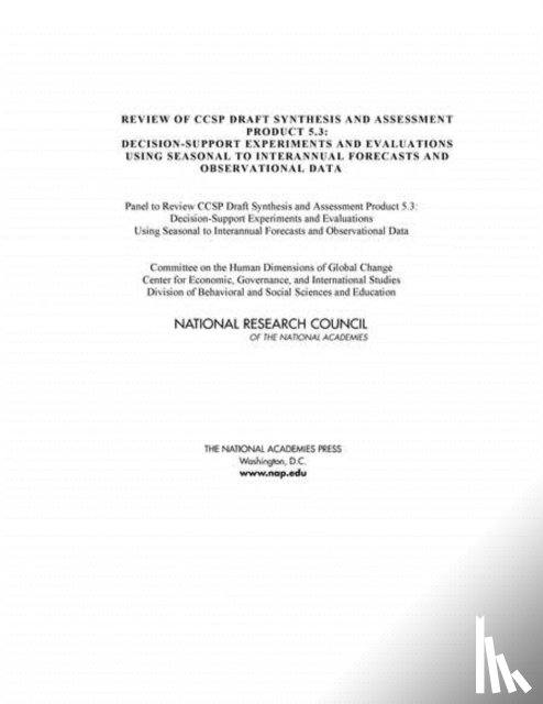National Research Council, Division of Behavioral and Social Sciences and Education, Center for Economic, Governance, Committee on the Human Dimensions of Global Change - Review of CCSP Draft Synthesis and Assessment Product 5.3