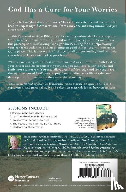 Lucado, Max - Anxious for Nothing Bible Study Guide
