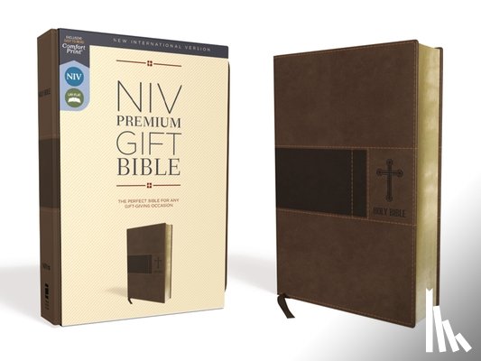 Zondervan - Niv, Premium Gift Bible, Leathersoft, Brown, Red Letter Edition, Comfort Print
