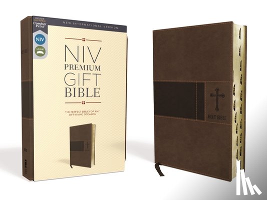 Zondervan - Zondervan: Niv, Premium Gift Bible, Leathersoft, Brown, Red