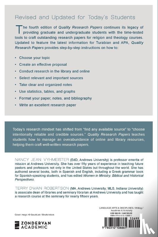 Vyhmeister, Nancy Jean, Robertson, Terry Dwain - Quality Research Papers