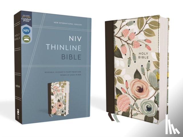 Zondervan, Zondervan - NIV, Thinline Bible, Cloth over Board, Floral, Red Letter, Comfort Print