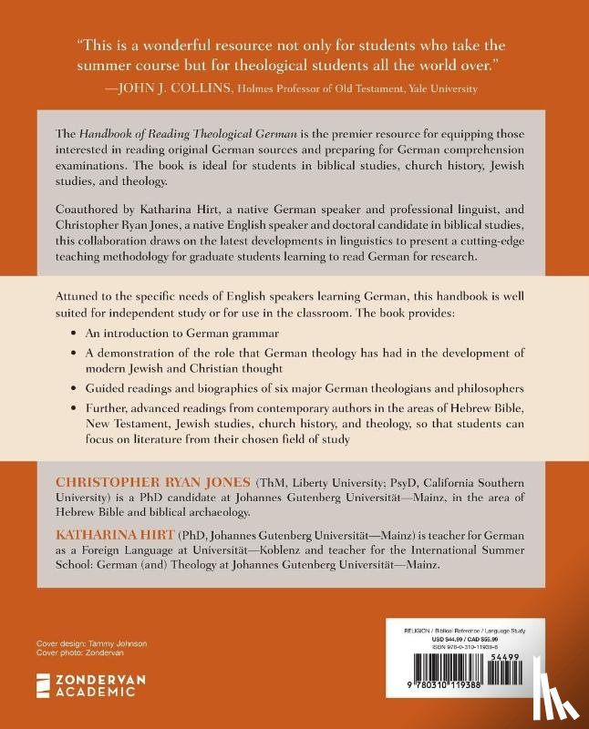 Jones, Christopher Ryan, Hirt, Katharina - Handbook of Reading Theological German