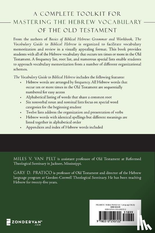 Van Pelt, Miles V., Pratico, Gary D. - The Vocabulary Guide to Biblical Hebrew