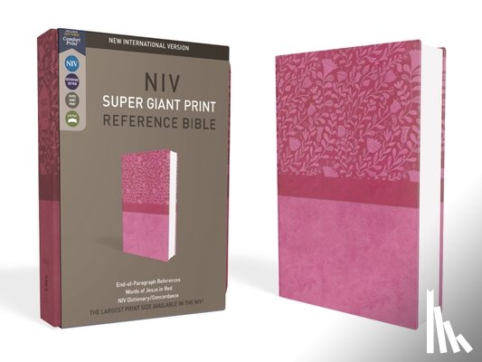 Zondervan - NIV, Super Giant Print Reference Bible, Giant Print, Imitation Leather, Pink, Red Letter Edition