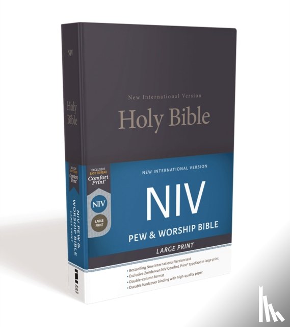 Zondervan - NIV, Pew and Worship Bible, Large Print, Hardcover, Blue