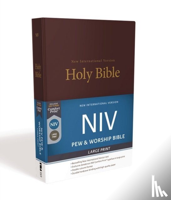 Zondervan - NIV, Pew and Worship Bible, Large Print, Hardcover, Burgundy