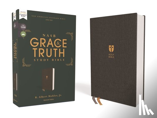 Mohler Jr, R. Albert - NASB, The Grace and Truth Study Bible (Trustworthy and Practical Insights), Cloth over Board, Gray, Red Letter, 1995 Text, Comfort Print