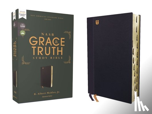 Mohler Jr, R. Albert - NASB, The Grace and Truth Study Bible (Trustworthy and Practical Insights), Leathersoft, Navy, Red Letter, 1995 Text, Thumb Indexed, Comfort Print