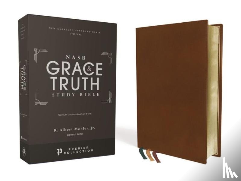 Zondervan - NASB, The Grace and Truth Study Bible, Premium Goatskin Leather, Brown, Premier Collection, Black Letter, 1995 Text, Art Gilded Edges, Comfort Print