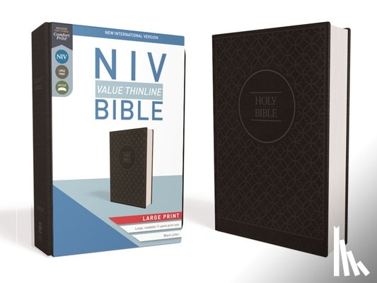 Zondervan - NIV, Value Thinline Bible, Large Print, Imitation Leather, Gray/Black