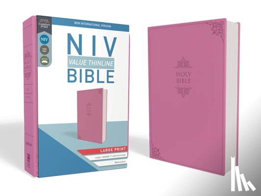 Zondervan - NIV, Value Thinline Bible, Large Print, Imitation Leather, Pink