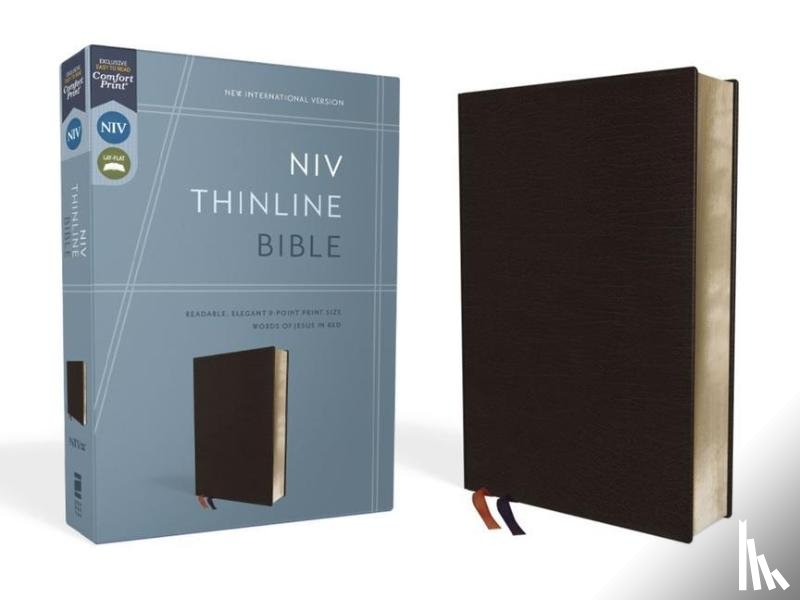 Zondervan - Zondervan: NIV, Thinline Bible, Bonded Leather, Black, Red L