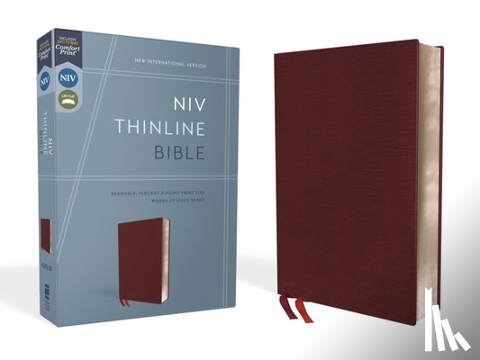 Zondervan - NIV, Thinline Bible, Bonded Leather, Burgundy, Red Letter Edition