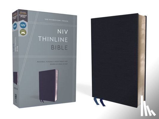 Zondervan - NIV, Thinline Bible, Bonded Leather, Navy, Red Letter Edition