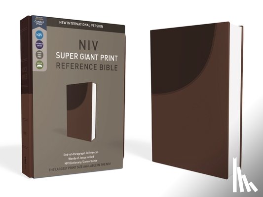 Zondervan - NIV, Super Giant Print Reference Bible, Imitation Leather, Brown, Red Letter Edition