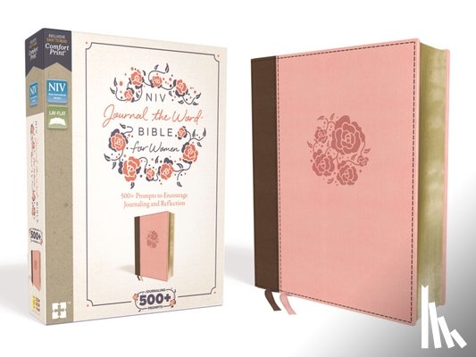 Zondervan - NIV, Journal the Word Bible for Women, Leathersoft, Pink, Red Letter Edition, Comfort Print: 500+ Prompts to Encourage Journaling and Reflection