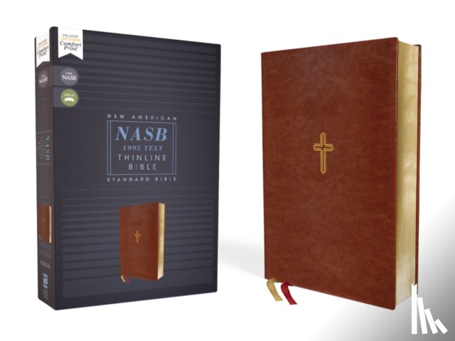 Zondervan - NASB, Thinline Bible, Leathersoft, Brown, Red Letter, 1995 Text, Comfort Print