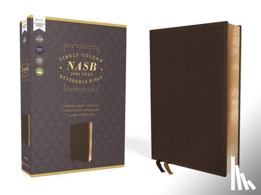 Zondervan - Nasb, Single-Column Reference Bible, Leathersoft, Brown, 1995 Text, Comfort Print