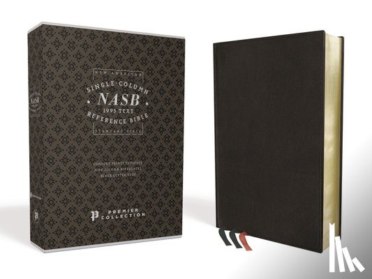 Zondervan - Nasb, Single-Column Reference Bible, Premium Leather, Goatskin, Black, Premier Collection, 1995 Text, Comfort Print