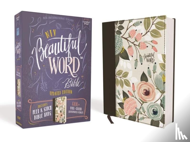 Zondervan, Zondervan - NIV, Beautiful Word Bible, Updated Edition, Journal Edition for Women, 600+ Full-Color Illustrated Verses, Peel/Stick Bible Tabs, Floral Cloth over Board, Red Letter, Comfort Print
