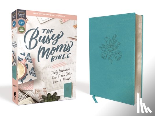 Zondervan - Niv, Busy Mom's Bible, Leathersoft, Teal, Red Letter Edition, Comfort Print: Daily Inspiration Even If You Only Have One Minute