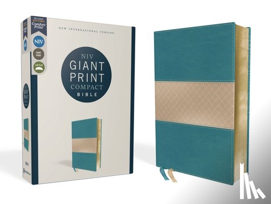 Zondervan - Niv, Giant Print Compact Bible, Leathersoft, Teal, Red Letter Edition, Comfort Print