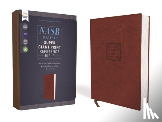 Zondervan - NASB, Super Giant Print Reference Bible (Font Size: 16.5-point), Leathersoft, Brown, Red Letter, 1995 Text, Comfort Print