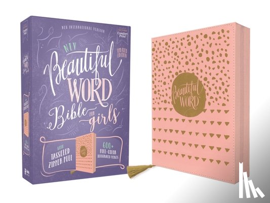 Zondervan - Niv, Beautiful Word Bible for Girls, Updated Edition, Leathersoft, Zippered, Pink, Red Letter, Comfort Print: 600+ Full-Color Illustrated Verses