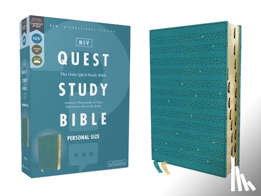 Christianity Today Intl - Niv, Quest Study Bible, Personal Size, Leathersoft, Teal, Thumb Indexed, Comfort Print: The Only Q and A Study Bible