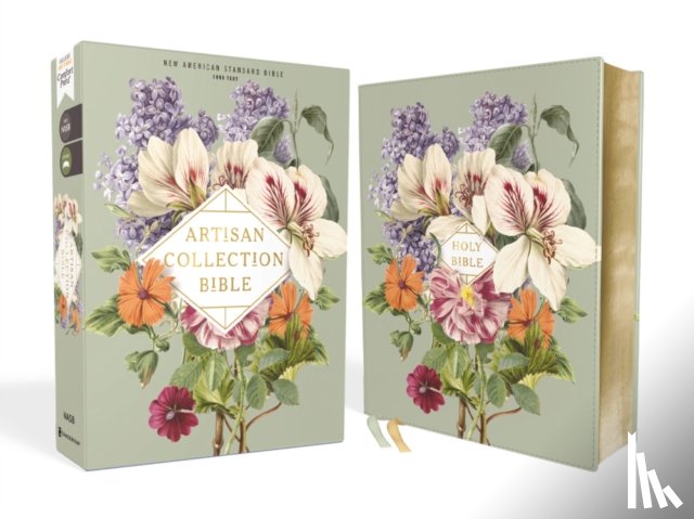 Zondervan - NASB, Artisan Collection Bible, Leathersoft, Sage Floral, Red Letter, 1995 Text, Comfort Print