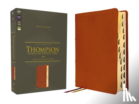 Thompson, Frank Charles - Esv, Thompson Chain-Reference Bible, Genuine Leather, Calfskin, Tan, Red Letter, Thumb Indexed