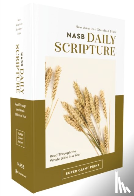 Zondervan - NASB, Daily Scripture, Super Giant Print, Paperback, White/Gold, 1995 Text, Comfort Print