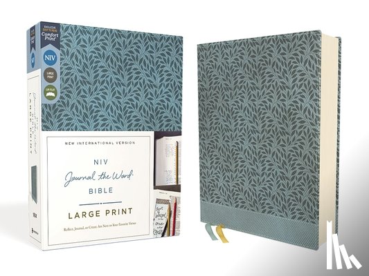 Zondervan - Niv, Journal the Word Bible (Perfect for Note-Taking), Large Print, Leathersoft, Teal, Red Letter, Comfort Print: Reflect, Take Notes, or Create Art N