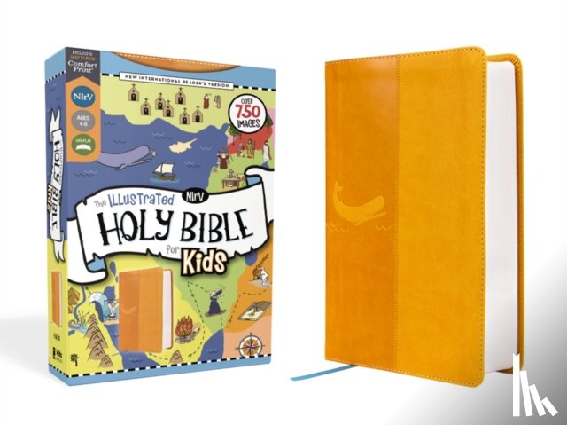 Zondervan - NIrV, The Illustrated Holy Bible for Kids, Leathersoft, Yellow, Full Color, Comfort Print