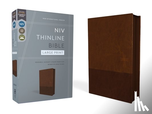 Zondervan - Niv, Thinline Bible, Large Print, Leathersoft, Brown, Zippered, Red Letter, Comfort Print