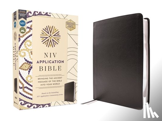 Zondervan - NIV Application Bible, European Bonded Leather, Black, Red Letter, Comfort Print: Bringing the Ancient Message of the Bible Into Your World