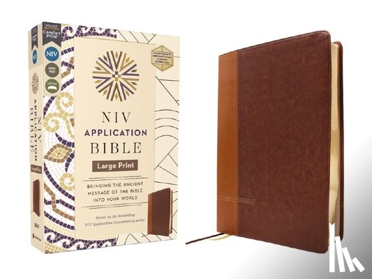 Zondervan - NIV Application Bible, Large Print, Leathersoft, Brown, Red Letter, Comfort Print: Bringing the Ancient Message of the Bible Into Your World
