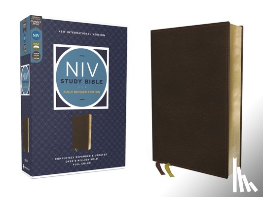 Barker, Kenneth L. - NIV Study Bible, Fully Revised Edition (Study Deeply. Believe Wholeheartedly.), Genuine Leather, Calfskin, Brown, Red Letter, Comfort Print