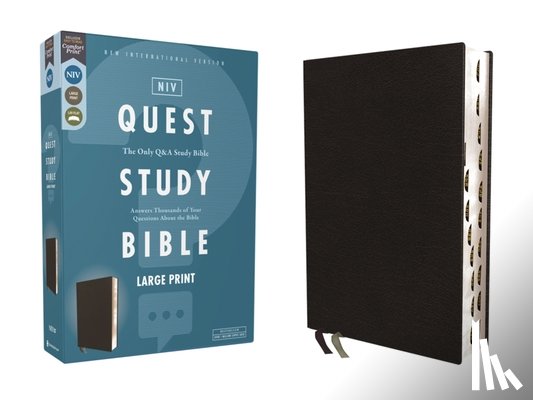 Christianity Today Intl - Niv, Quest Study Bible, Large Print, Bonded Leather, Black, Thumb Indexed, Comfort Print: The Only Q and A Study Bible