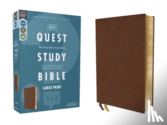 Christianity Today Intl - Niv, Quest Study Bible, Large Print, Leathersoft, Brown, Comfort Print: The Only Q and A Study Bible