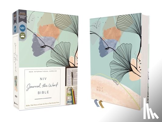 Zondervan - Niv, Journal the Word Bible (Perfect for Note-Taking), Leathersoft, Teal/Floral, Red Letter, Comfort Print: Reflect, Take Notes, or Create Art Next to
