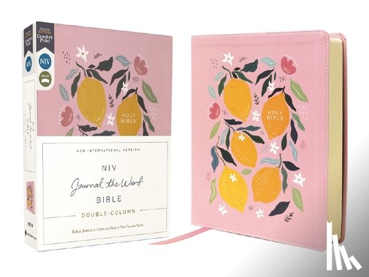 Zondervan - Niv, Journal the Word Bible (Perfect for Note-Taking), Double-Column, Leathersoft, Pink, Red Letter, Comfort Print: Reflect, Take Notes, or Create Art