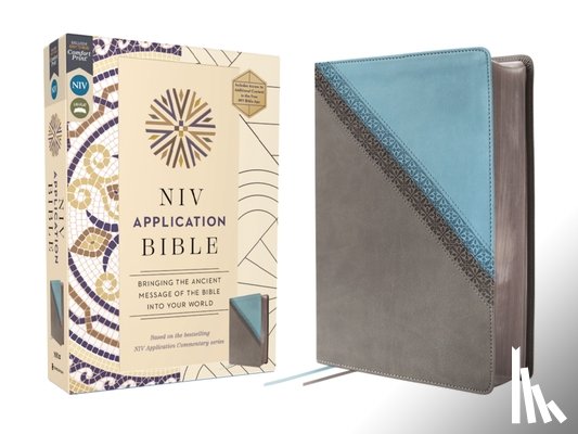 Zondervan - NIV Application Bible, Leathersoft, Teal/Grey, Red Letter, Comfort Print: Bringing the Ancient Message of the Bible Into Your World