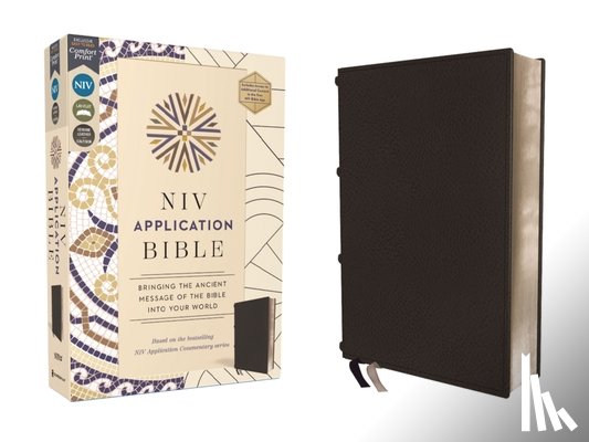 Zondervan, Zondervan - NIV Application Bible, Genuine Leather, Calfskin, Black, Red Letter, Comfort Print