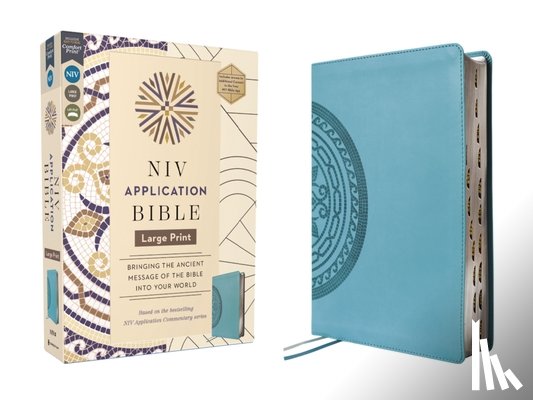 Zondervan - NIV Application Bible, Large Print, Leathersoft, Teal, Red Letter, Thumb Indexed, Comfort Print: Bringing the Ancient Message of the Bible Into Your W