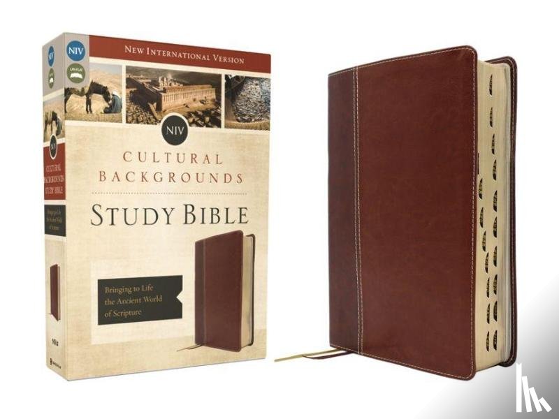  - Niv, Cultural Backgrounds Study Bible (Context Changes Everything), Leathersoft, Brown, Red Letter, Thumb Indexed